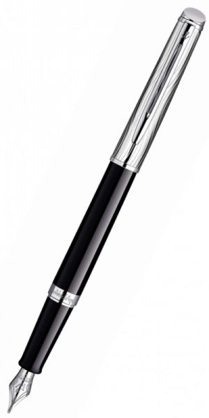 Ручка перьевая WATERMAN Hemisphere Deluxe (S0921090) Black CT (F) чернила: синий нержавеющая сталь перо нержавеющая сталь палладиевое покрытие
